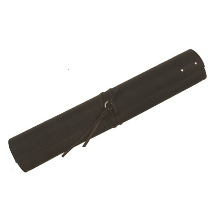 [KIMKIM] Leather 3-pocket Knife Roll - Dark Brown