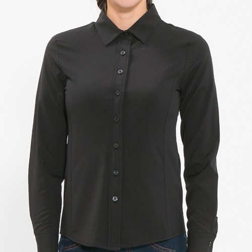 [비더쉐프] Women&#039;s Slimfit Shirt  (Long) - Black