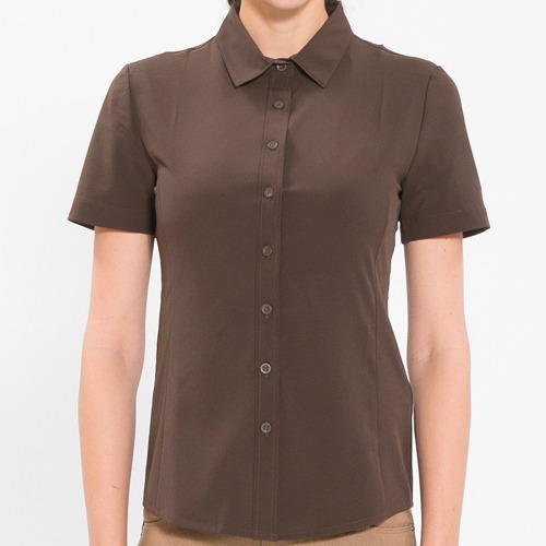 [비더쉐프] Women&#039;s Slimfit Shirt  (Short) - Brown